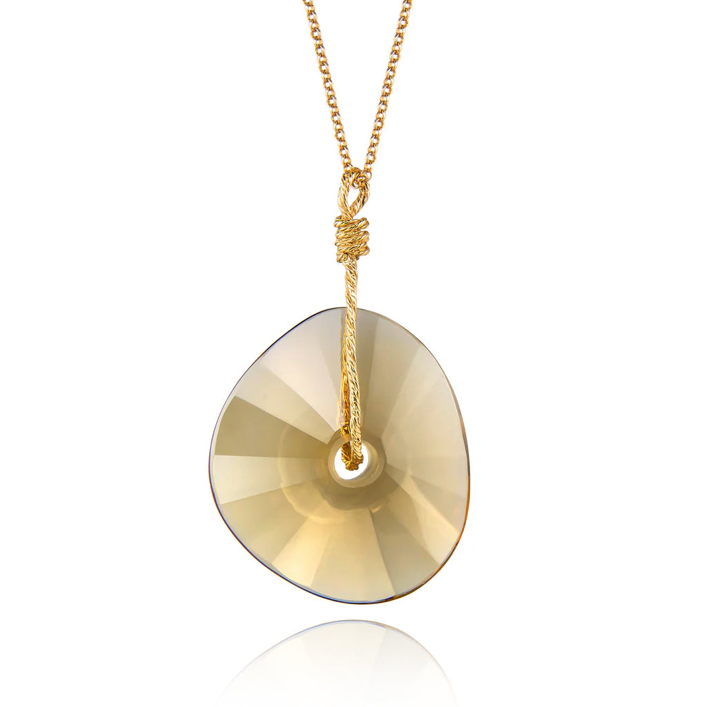 Kika Alvarenga Golden Quartz Yellow Gold Kraho Chain Lariat Necklace (SOLD - Available for Special Order)