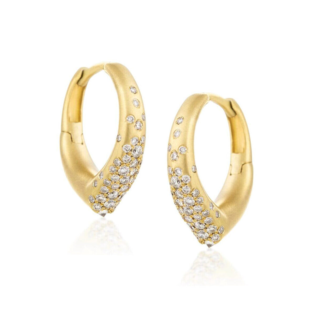 Nada Ghazal Champagne Diamond Mini Arch Power Hoop Earrings