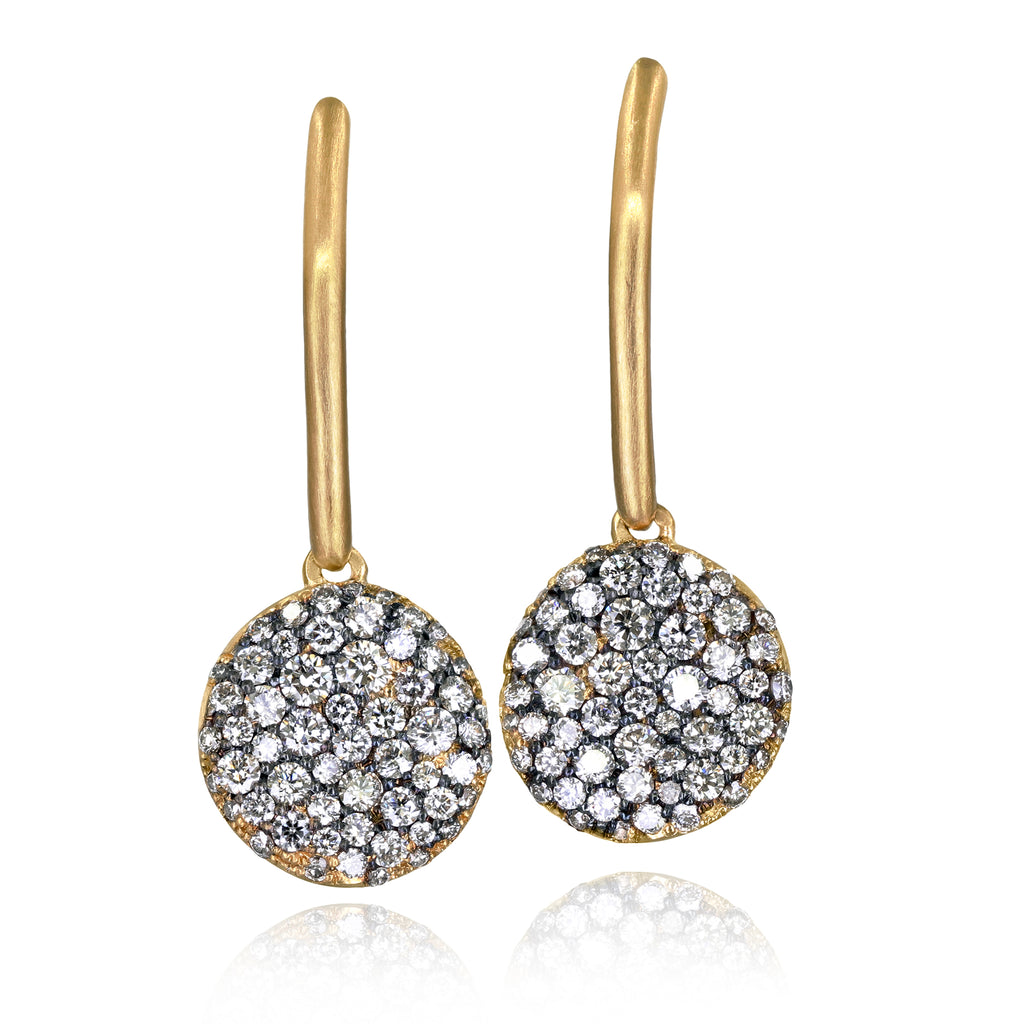 Nada Ghazal Champagne Diamond Baby Malak Original Diamond Drop Earrings