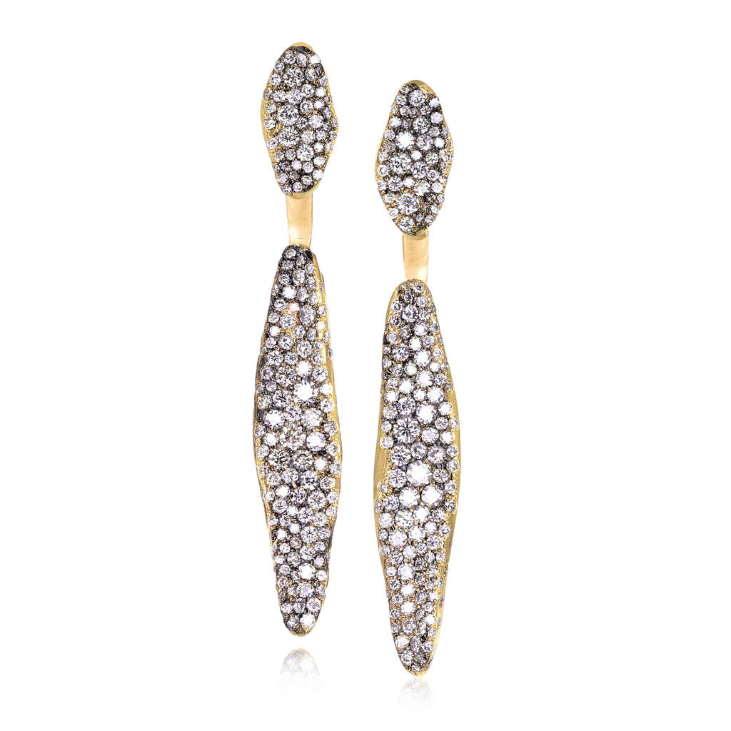 Nada Ghazal Champagne Diamond Baby Malak Detachable Flourish Earrings