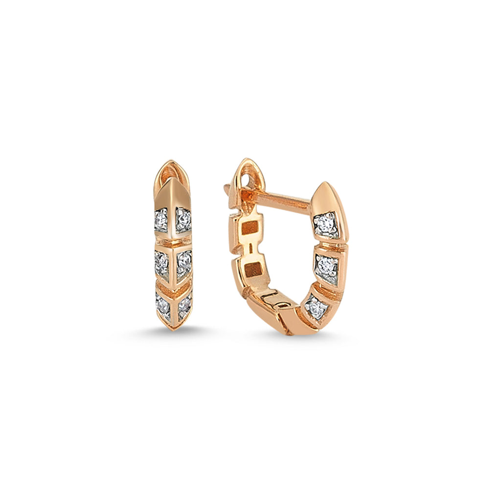 Selda Diamond Gold Mini Aguna Huggie Earrings