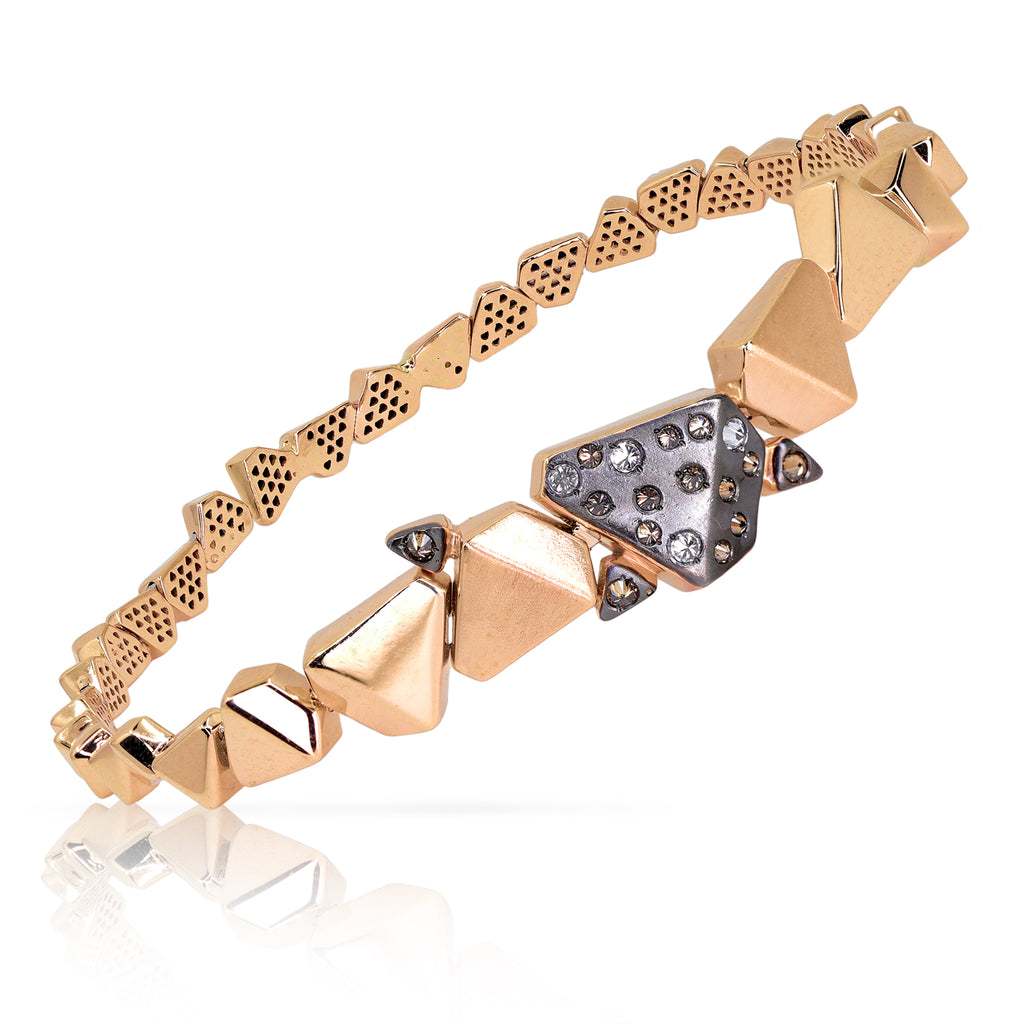 Selda Inverted Diamond Black Rhodium and Gold Gaia Bracelet