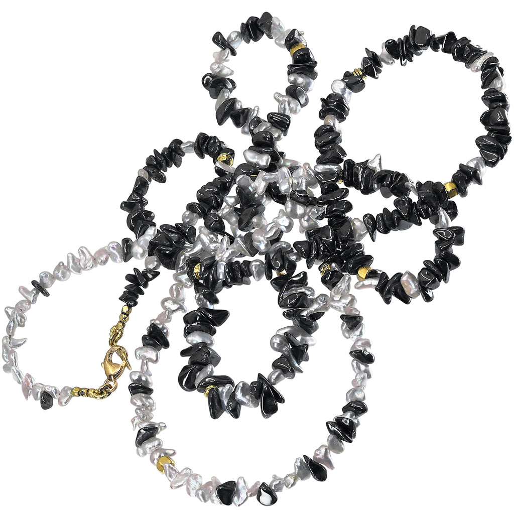 Black Peacock Pearl and Hematite Adjustable Knotted Leather Necklace f –  Sonoran Sky Jewelry